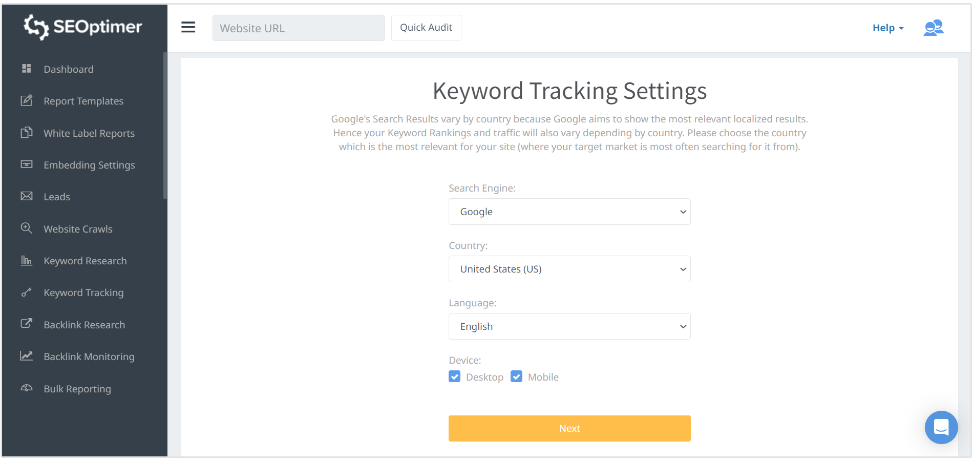 Bing, Google und mobile Keyword-Rankings verfolgen